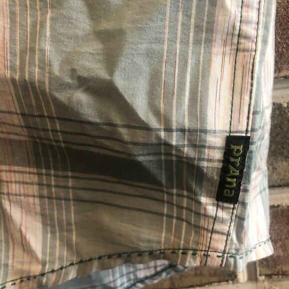 Prana Button Down Short Sleeve Sz S Plaid Shirts Set of 2 Pocket Casual Street W - Picture 8 of 9